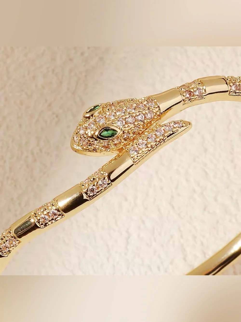 Snake cooper& Zirconium Bracelet Classic Nail Open Bangles